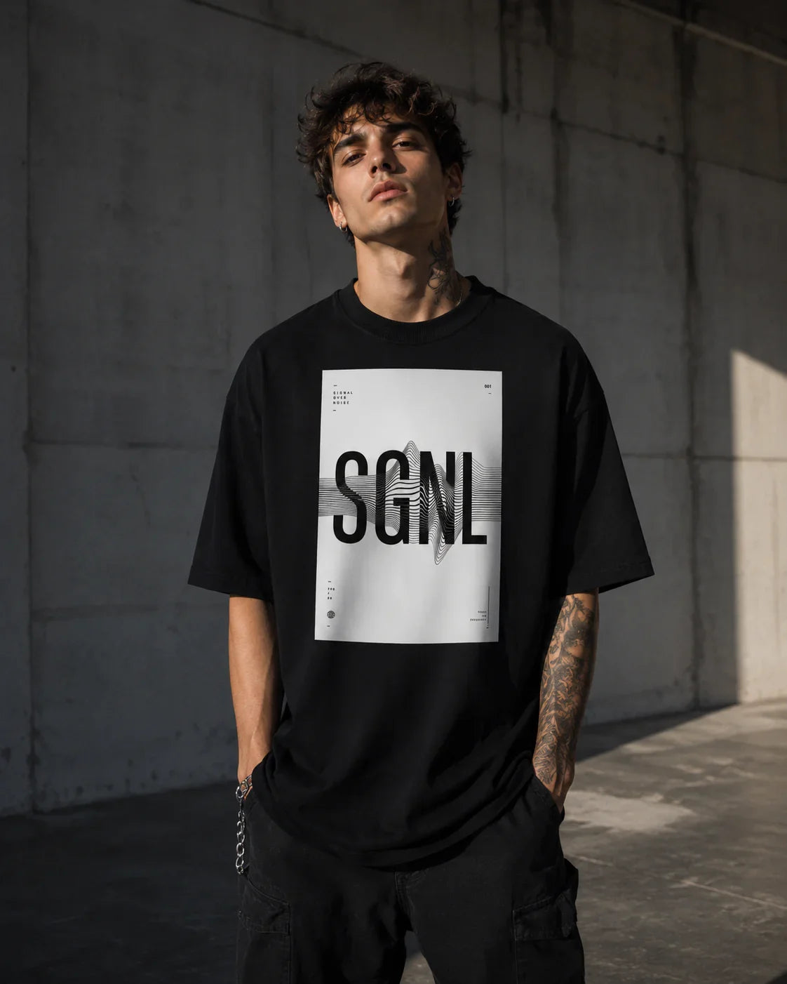 Oversized T-Shirt SIGNAL PRIVE COLLECTIVE B&W EDITION