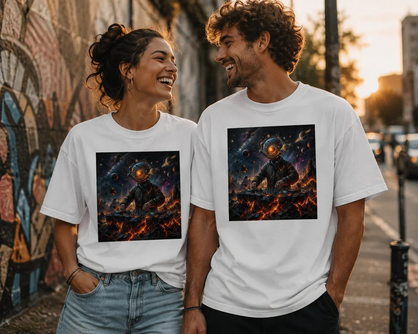 Oversized T-Shirt Space Dj Abstrakt