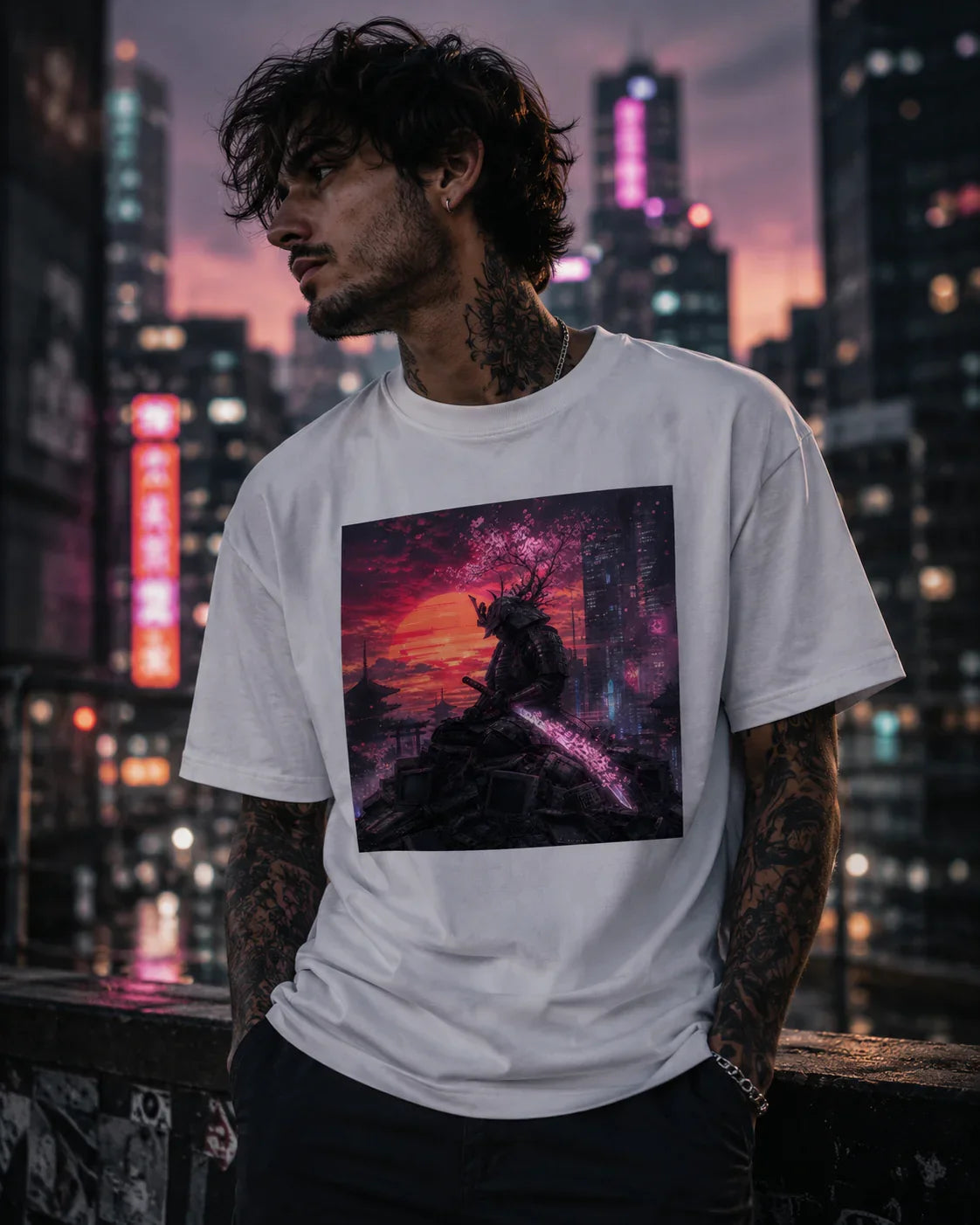 Oversized T-Shirt The Samurai Abstrakt