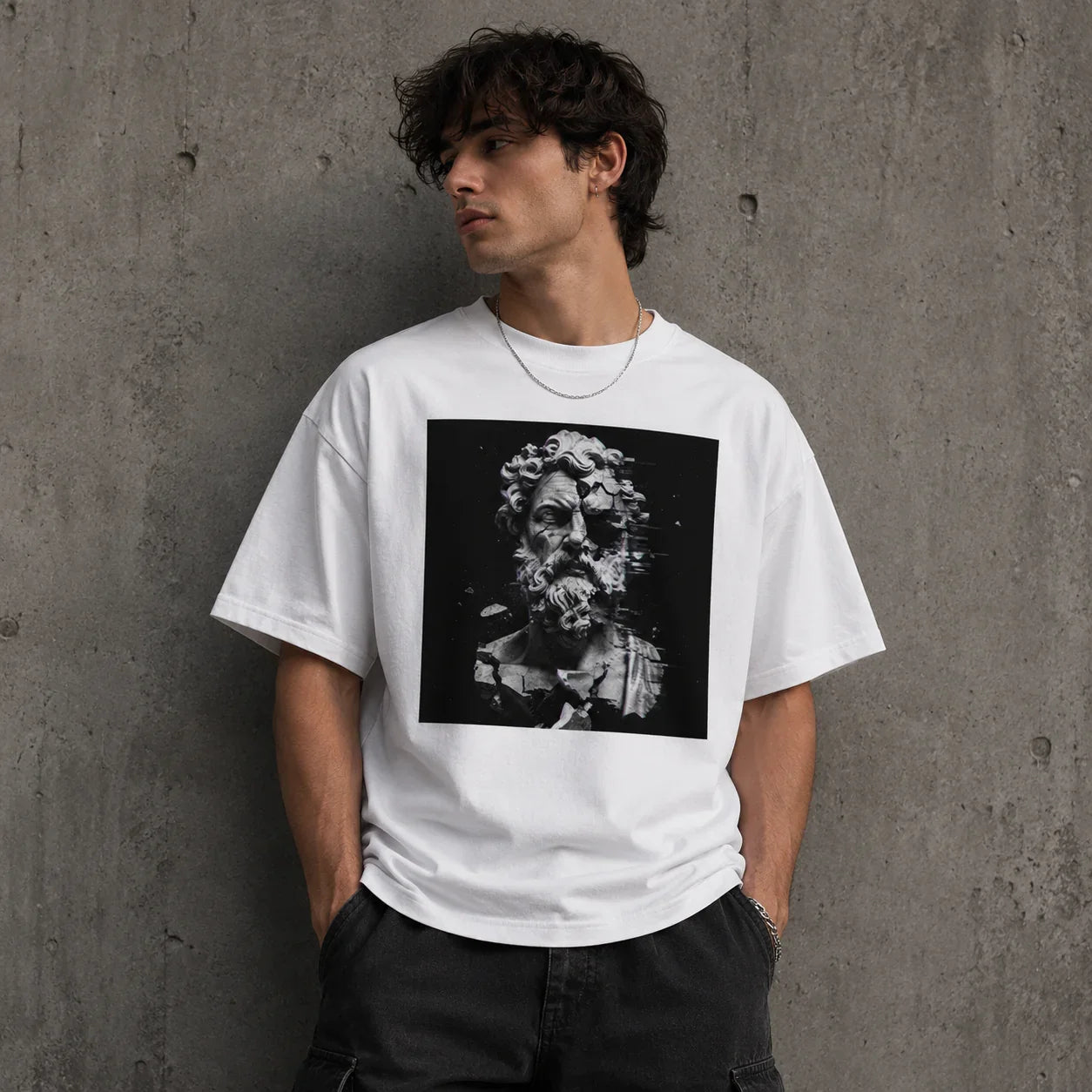 Oversized T-Shirt Statue Abstrakt