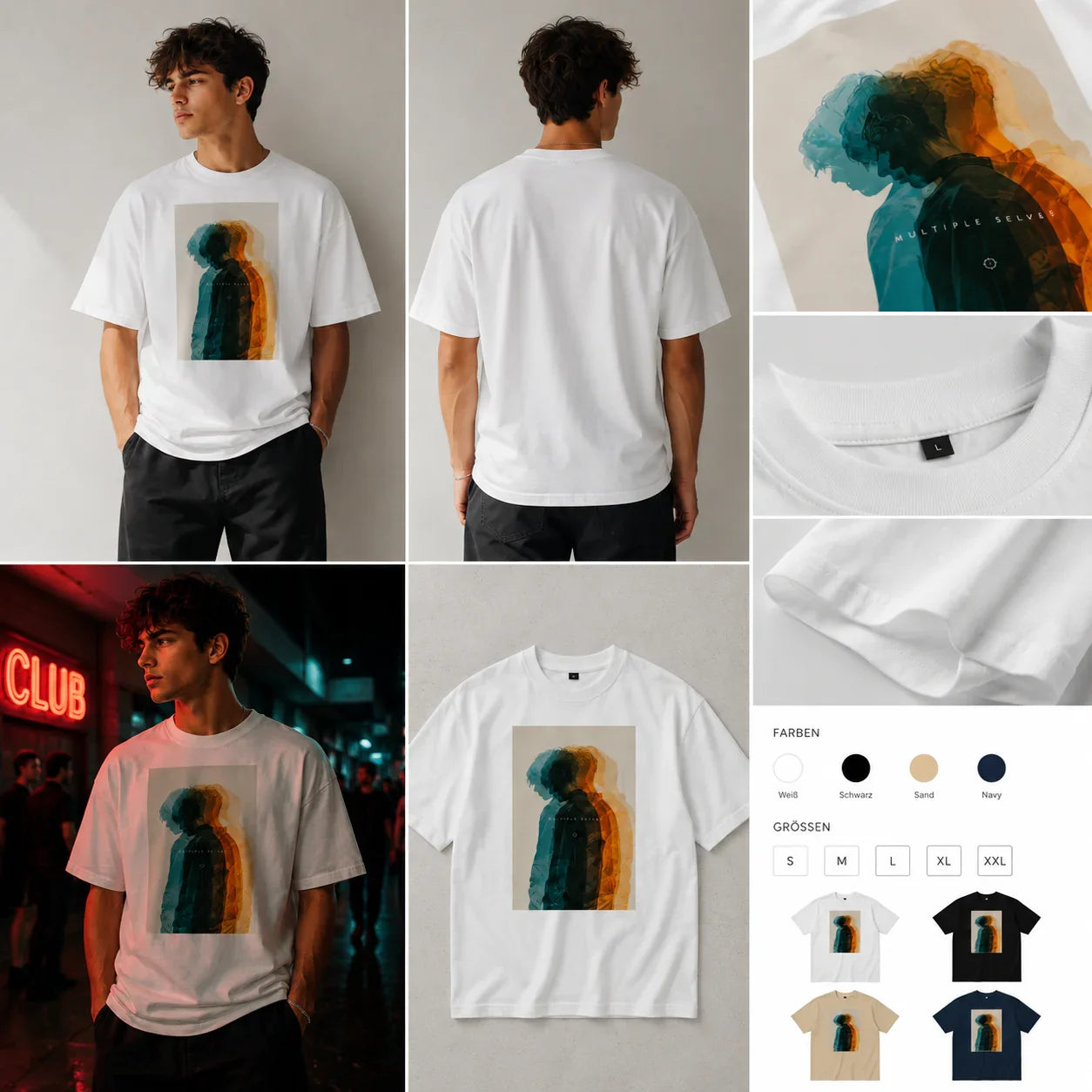 Oversized T-Shirt Multiple Abstrakt