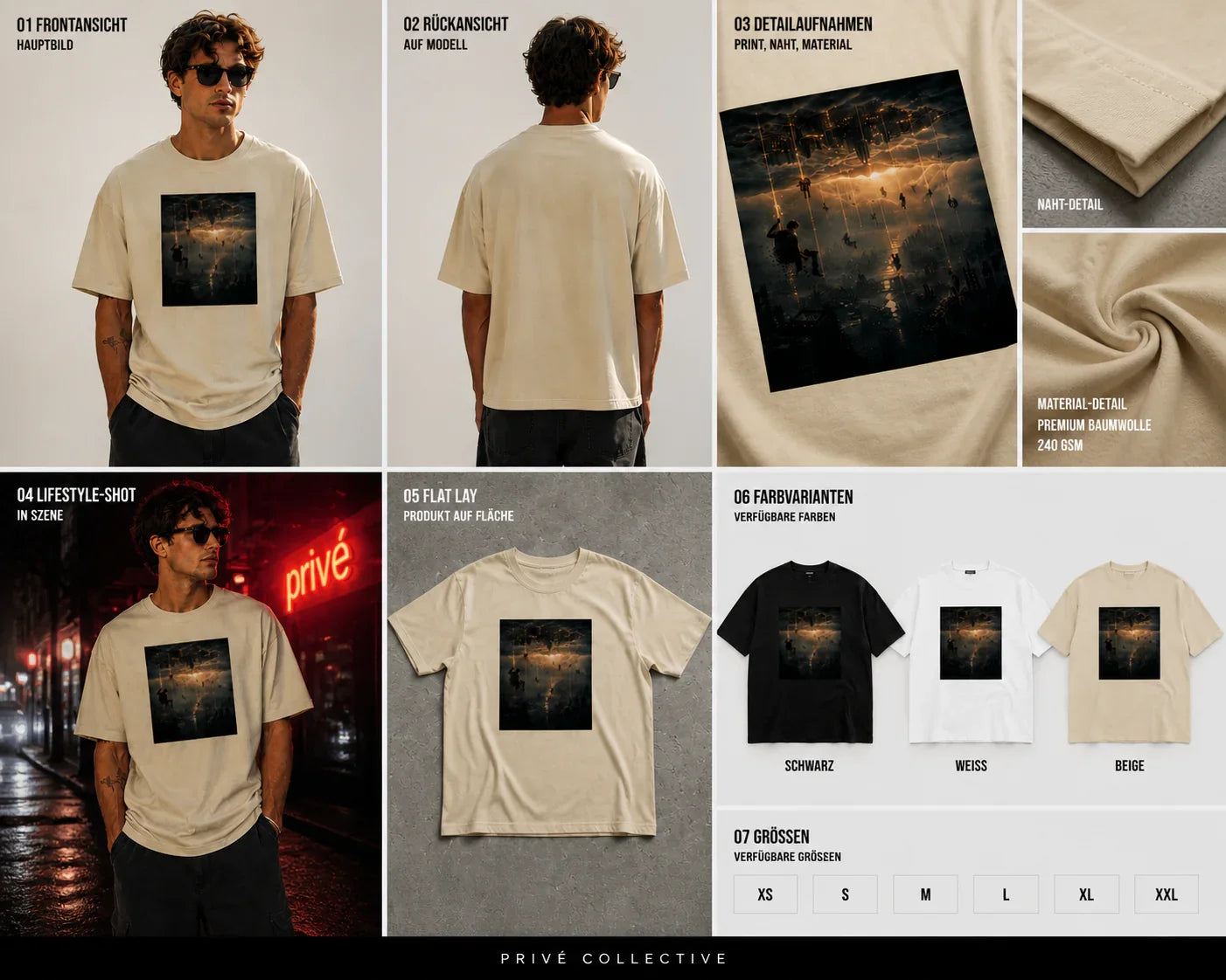 Oversized T-Shirt Heavens Rope Abstrakt