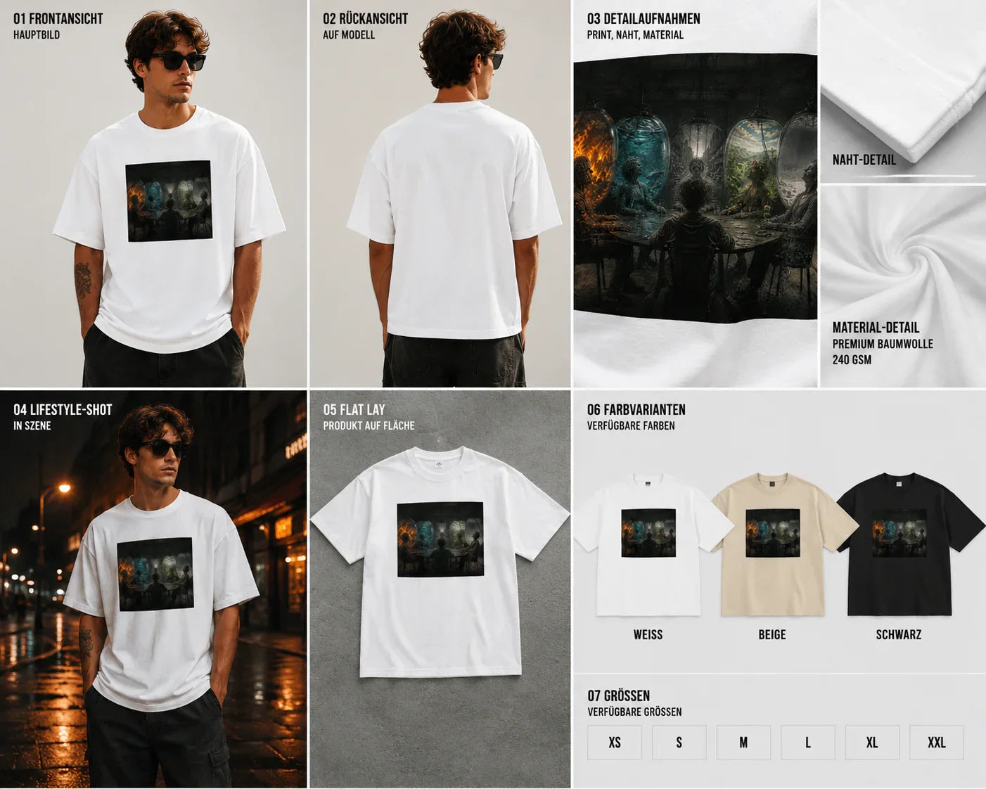 Oversized T-Shirt Human Connection Abstrakt
