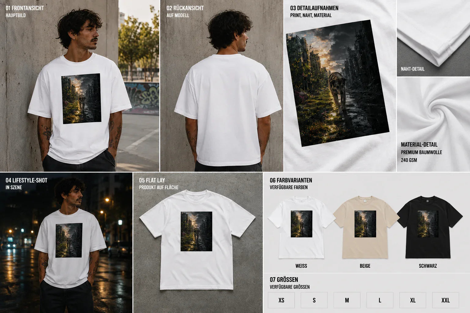 Oversized T-Shirt 2 Worlds Animal Abstrakt