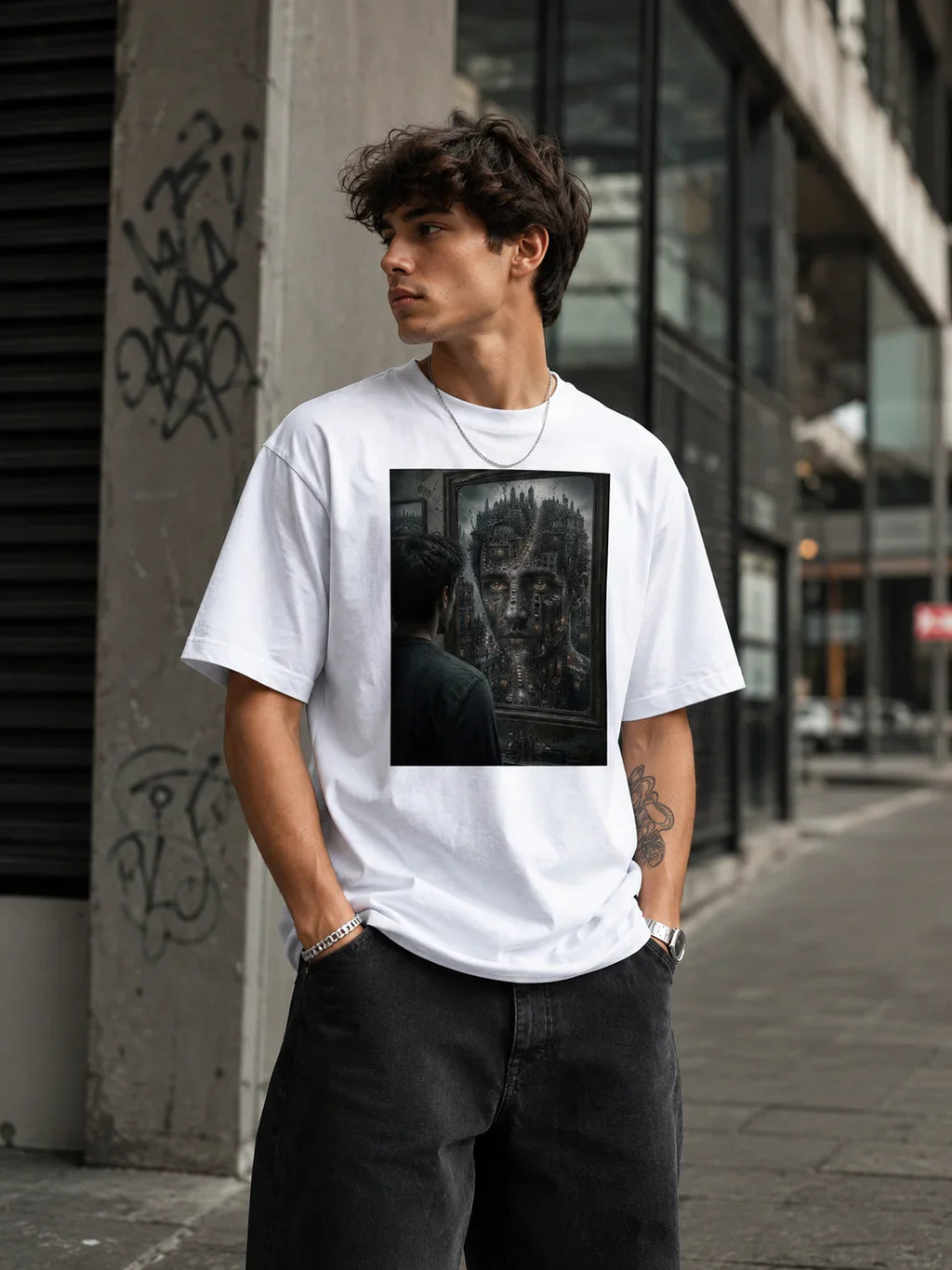 Oversized T-Shirt Reflection Abstrakt