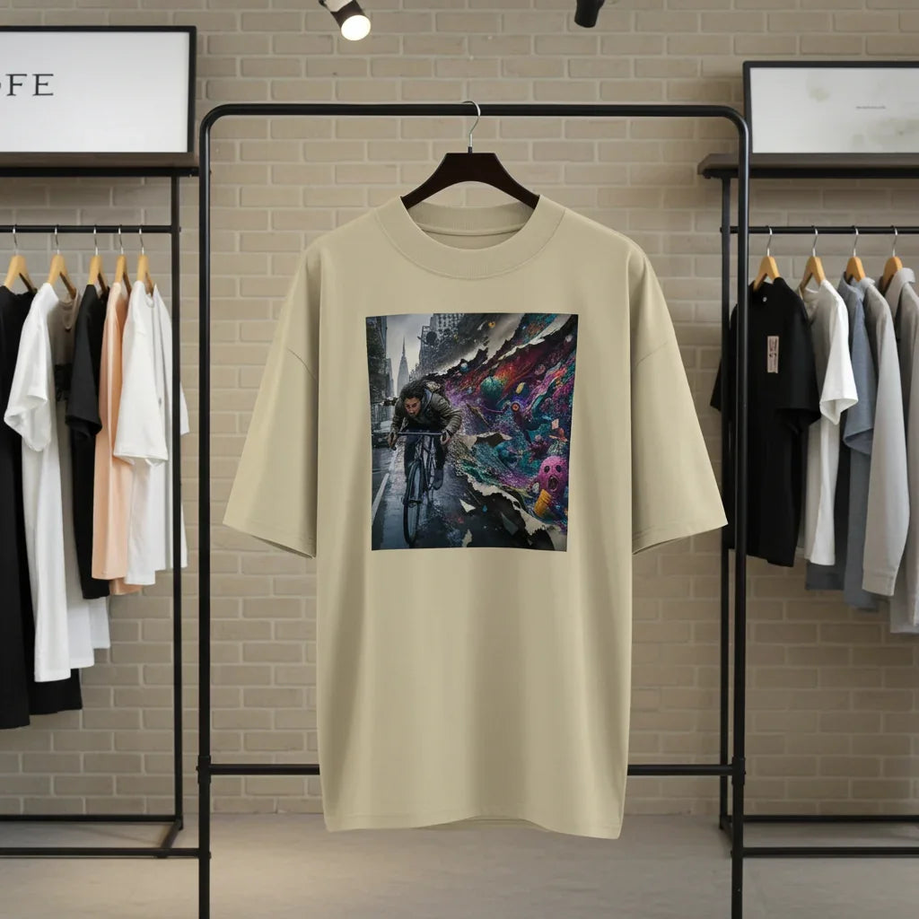 Oversized T-Shirt Bike Abstrakt