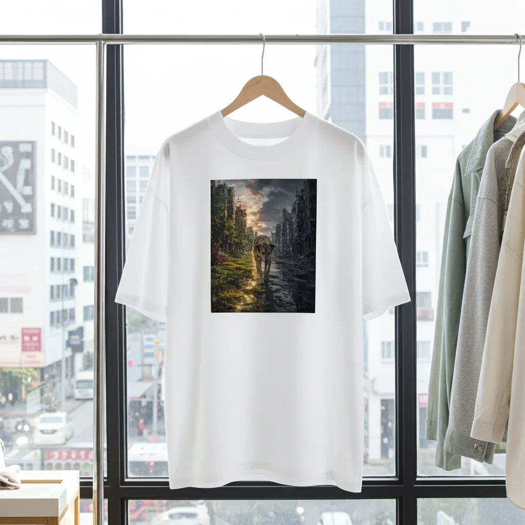 Oversized T-Shirt 2 Worlds Animal Abstrakt
