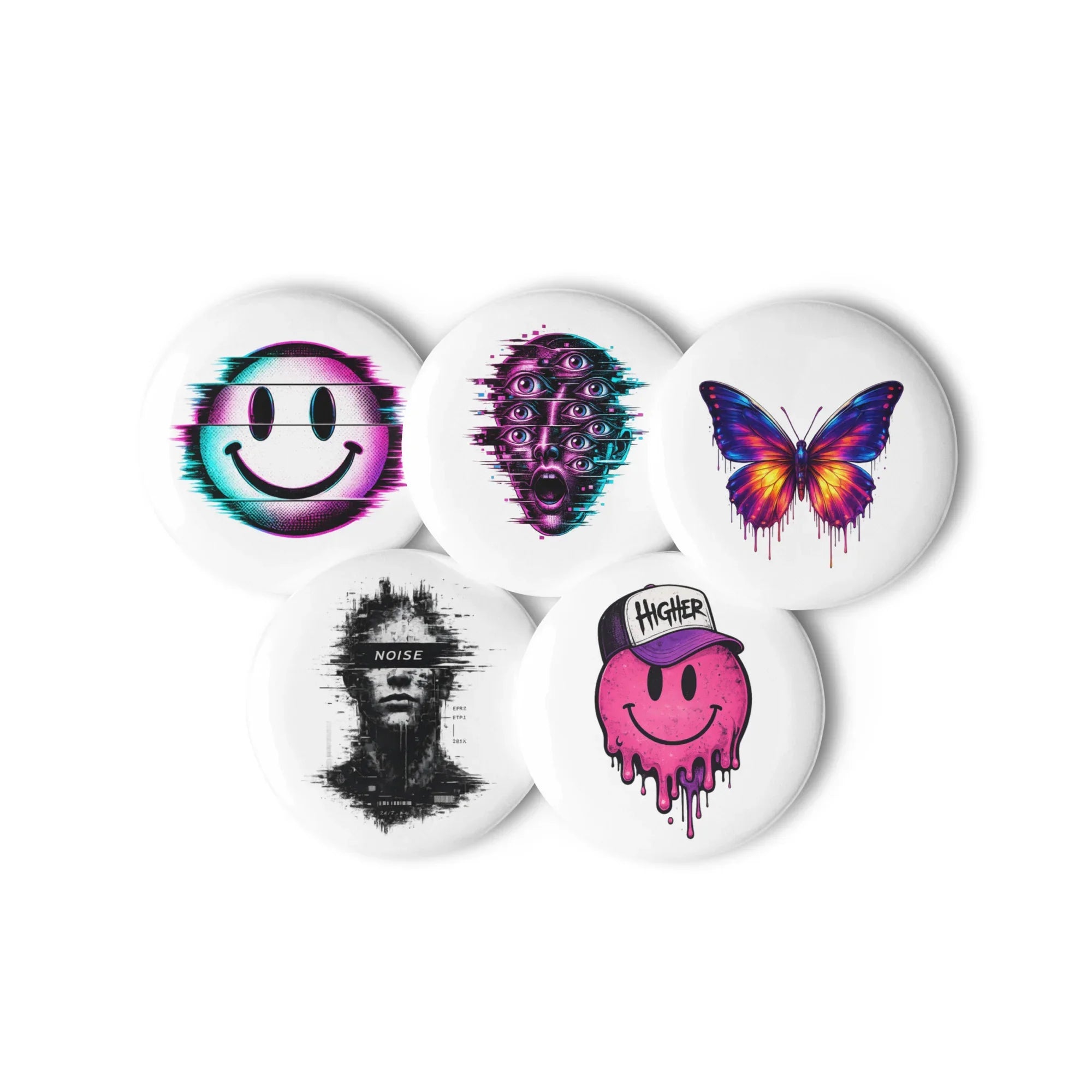 Set of pin buttons