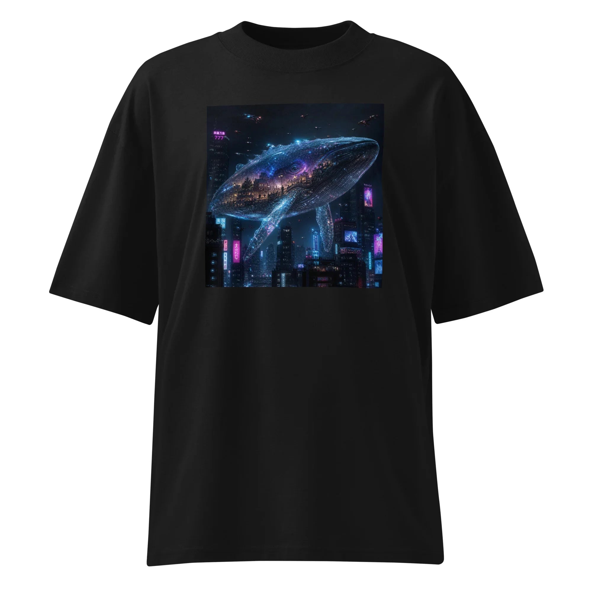 Oversized T-Shirt Whale Abstrakt