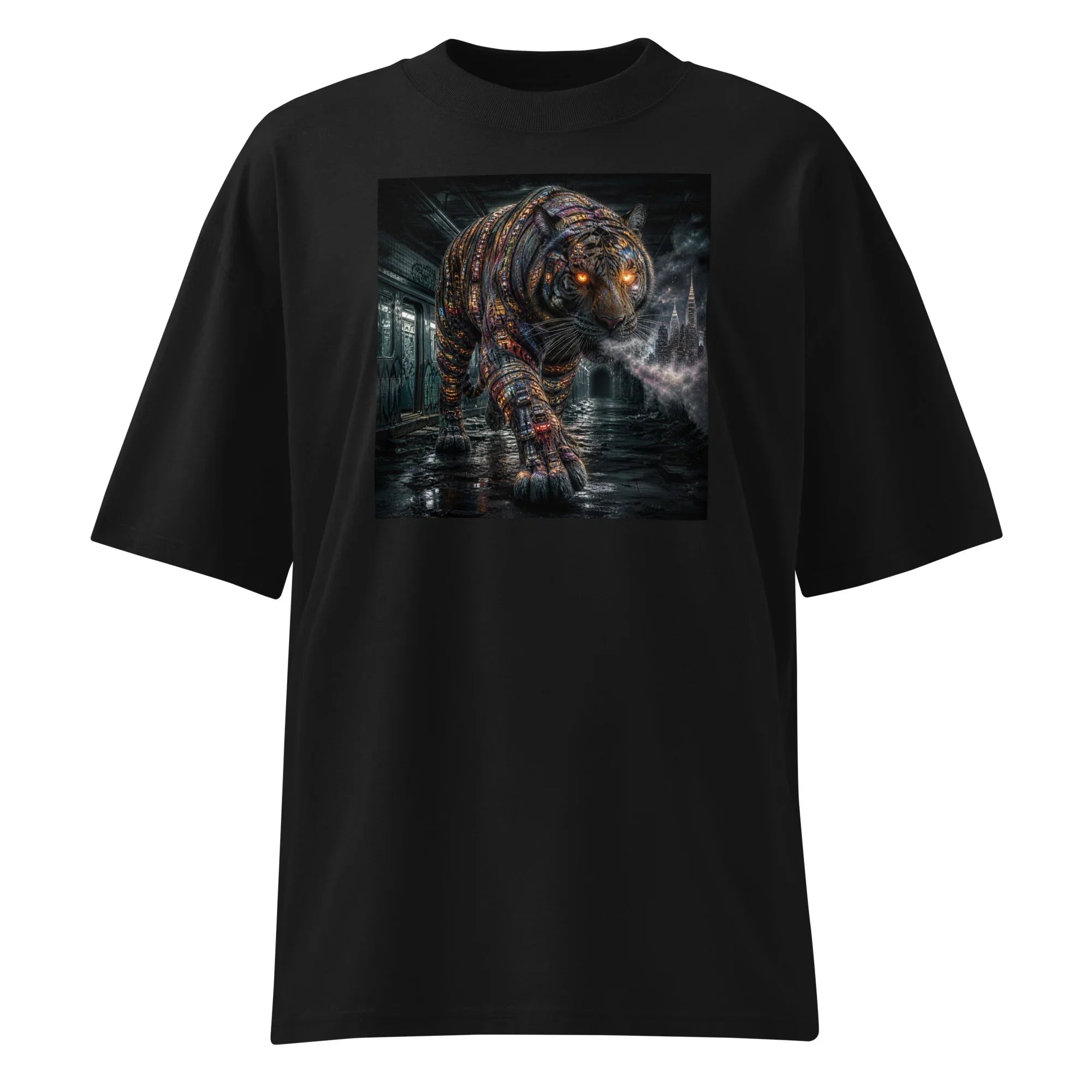 Oversize T-Shirt Tiger Abstrakt