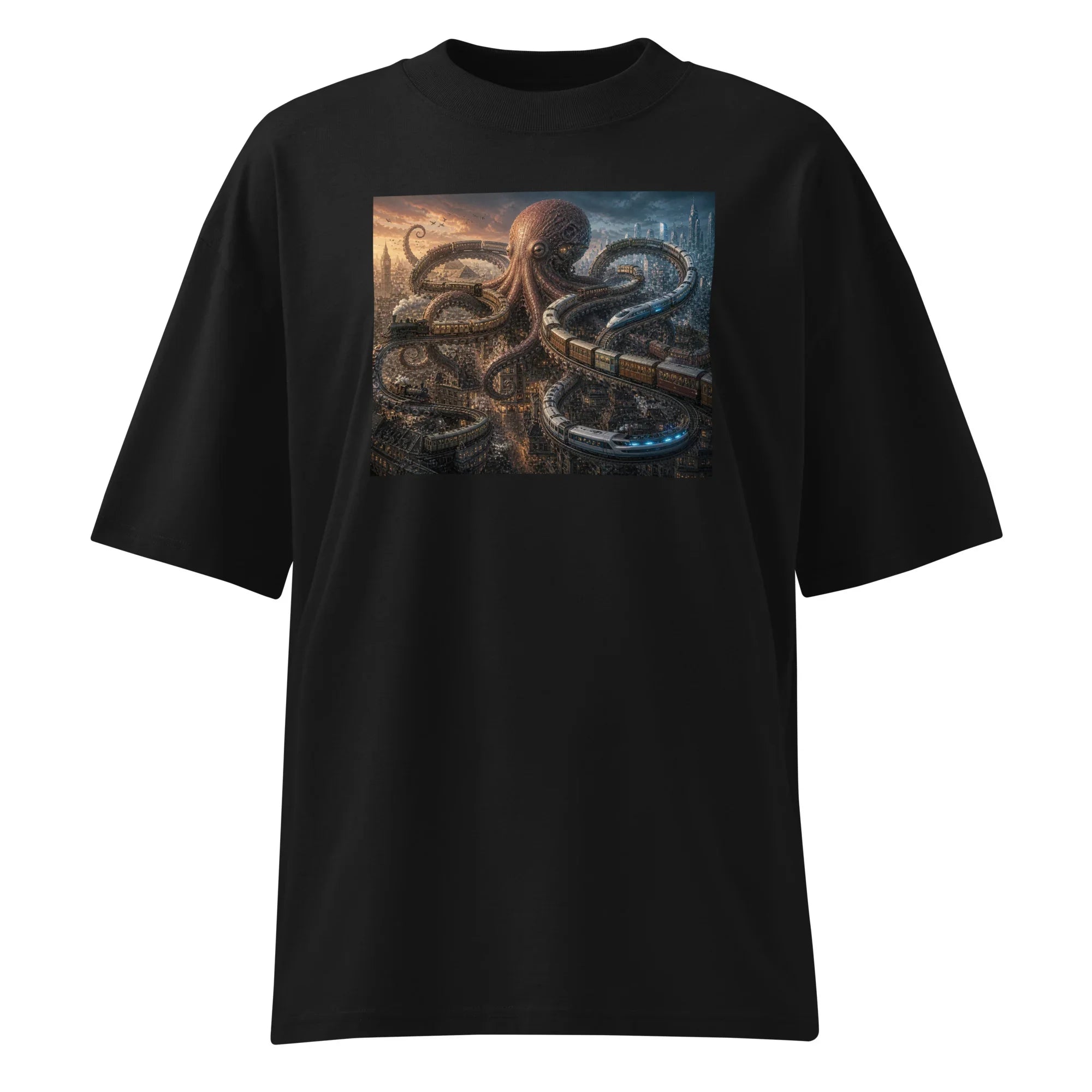 Oversized T-Shirt Octopus Abstrakt
