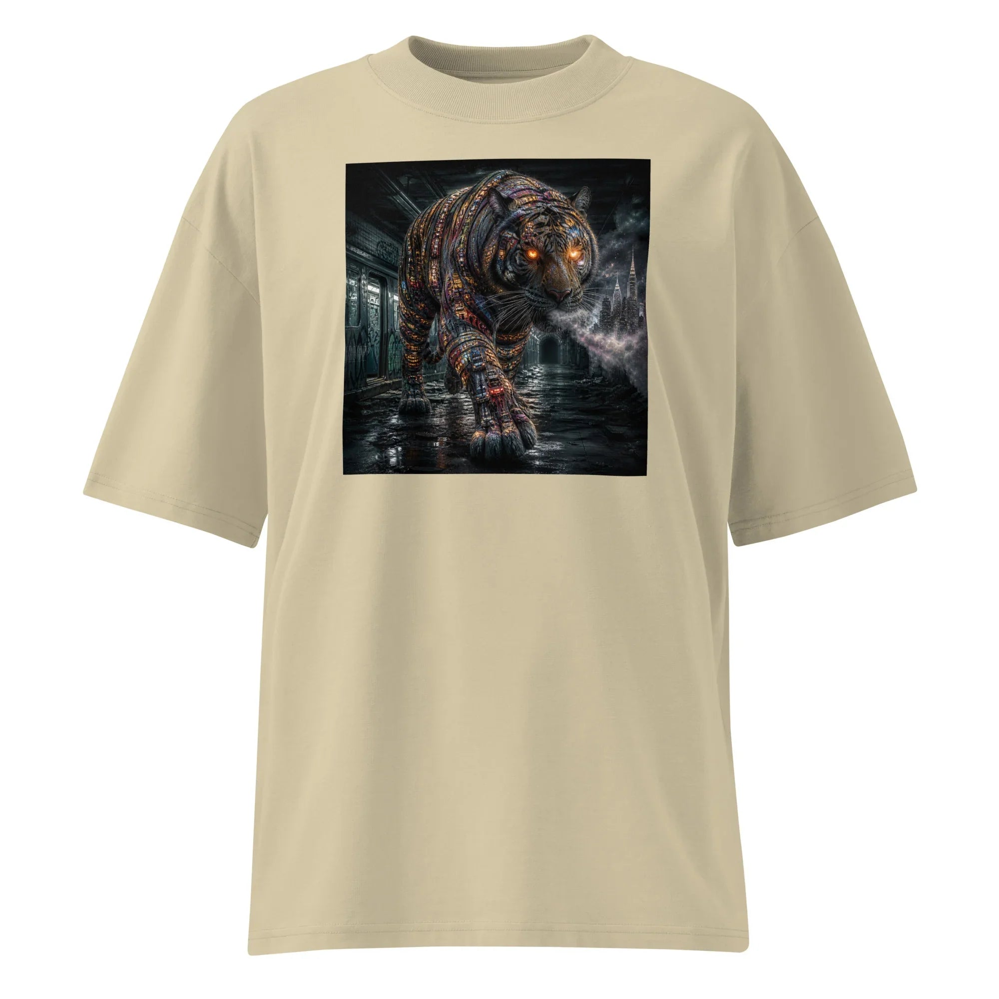 Oversize T-Shirt Tiger Abstrakt