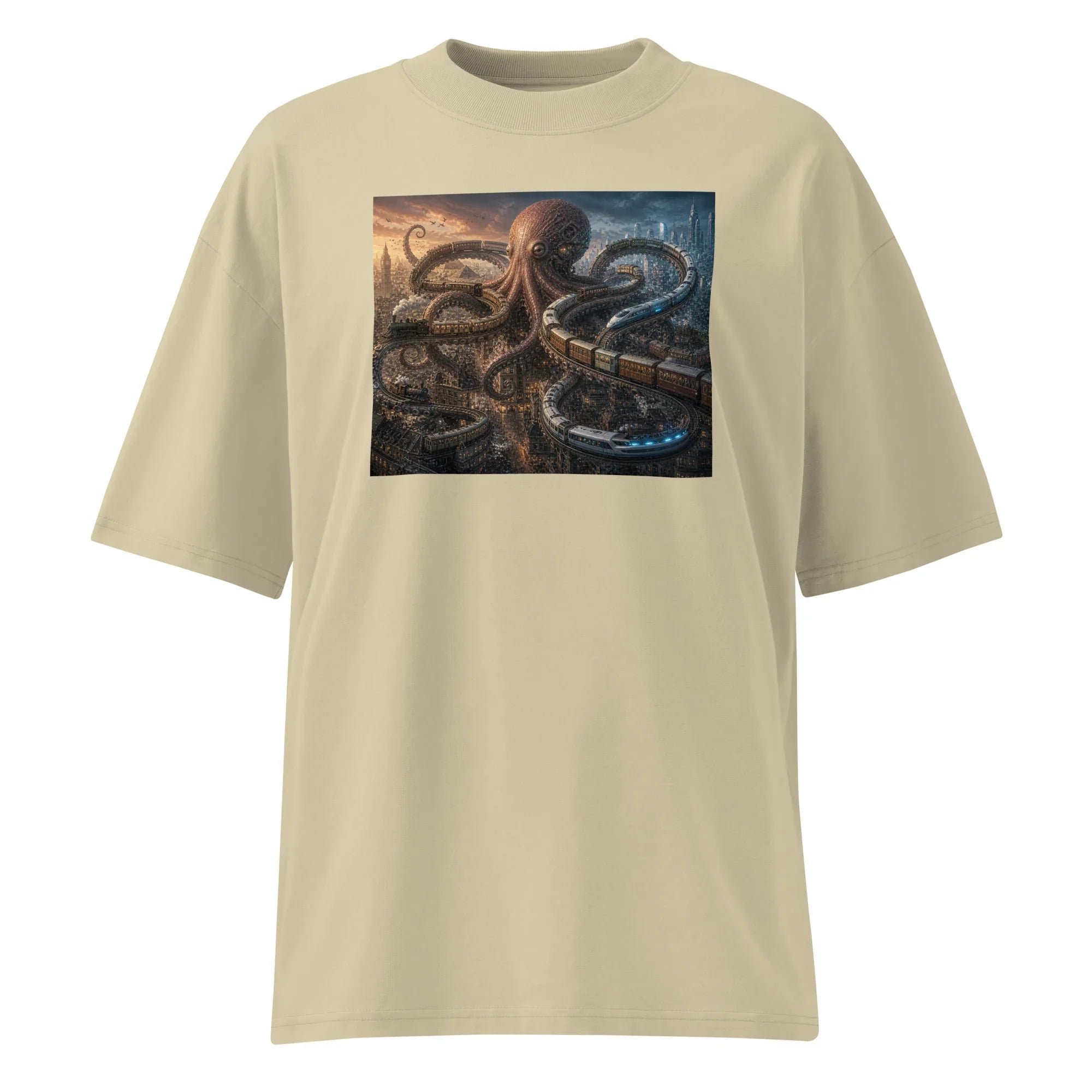 Oversized T-Shirt Octopus Abstrakt
