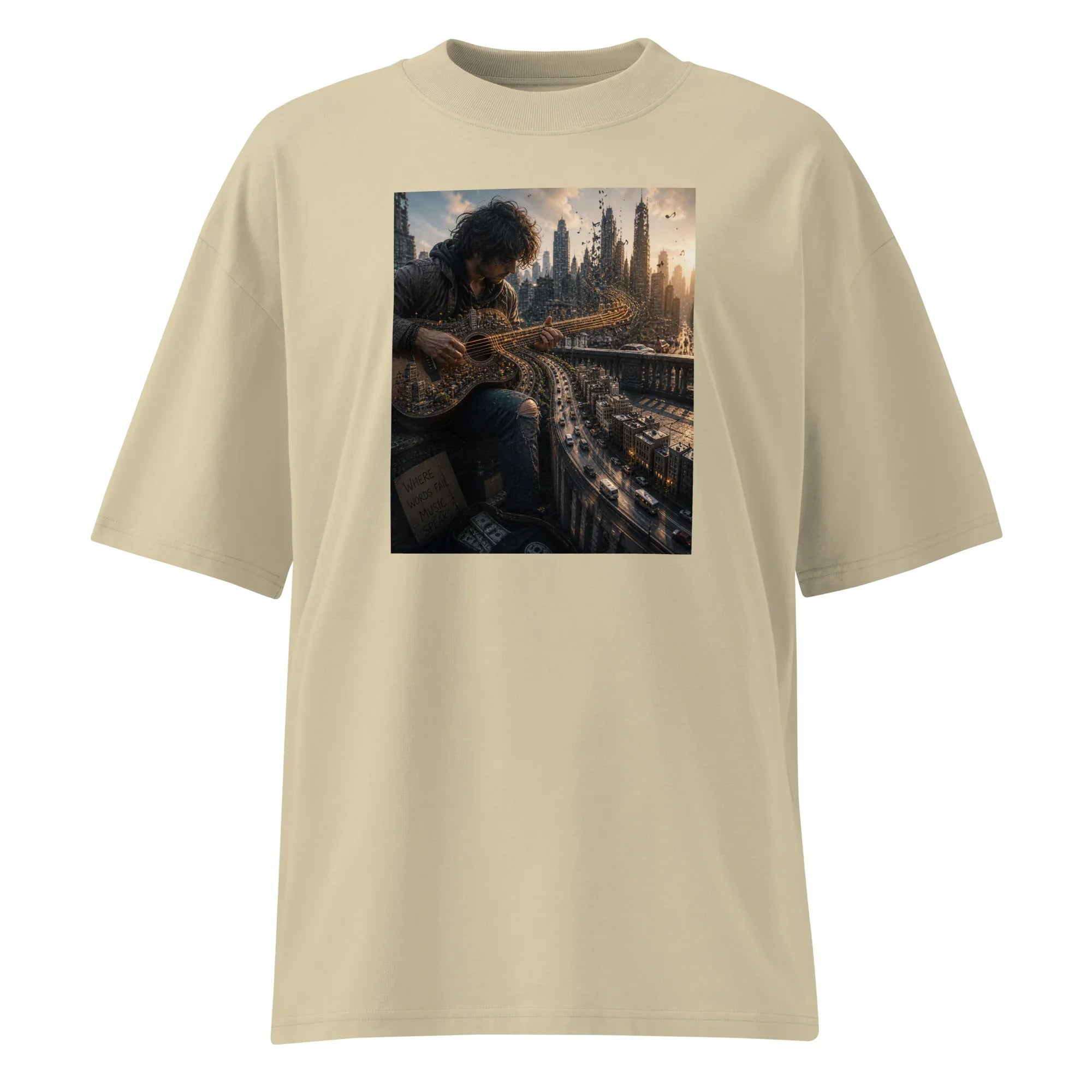 Unisex organic oversized high neck t-shirt