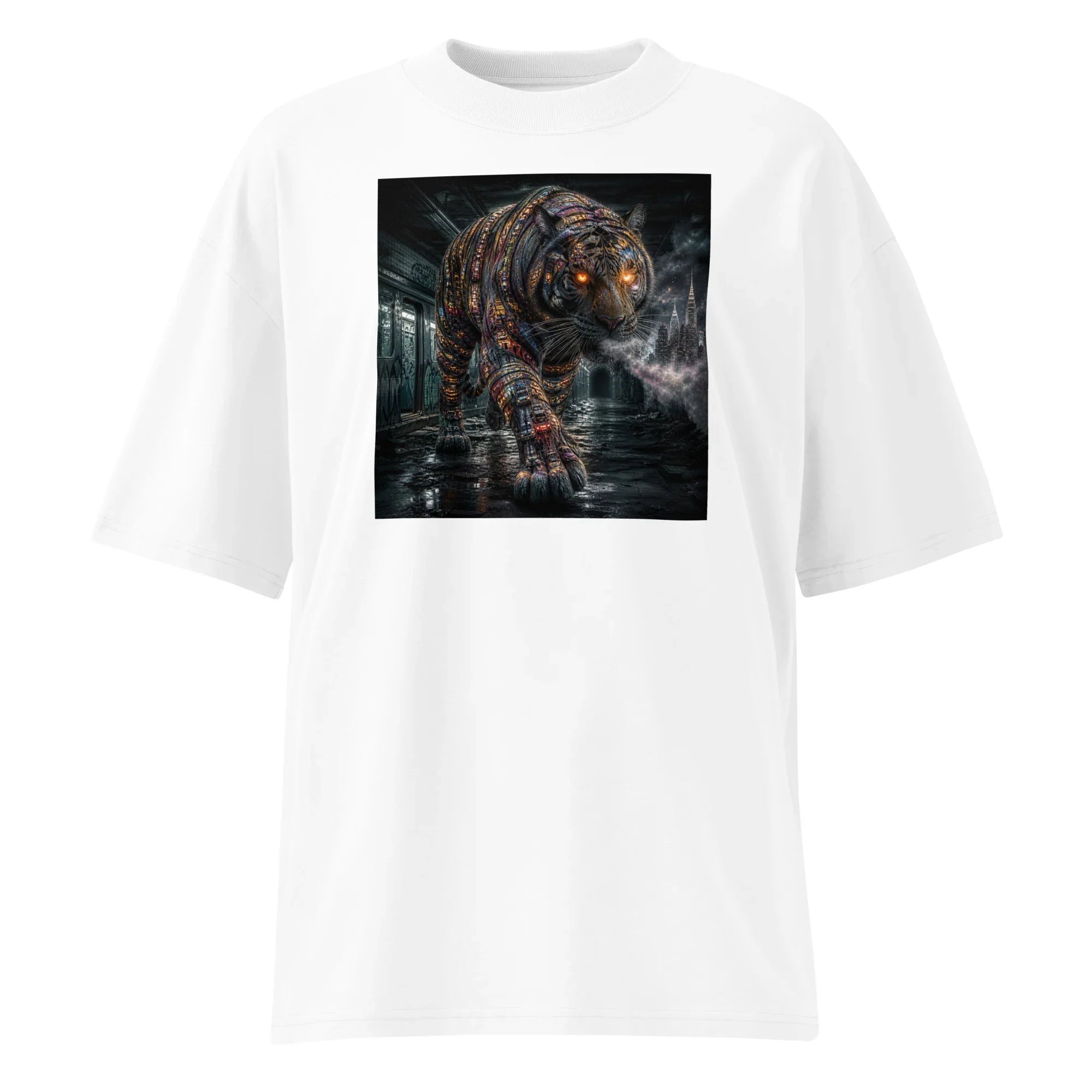 Oversize T-Shirt Tiger Abstrakt