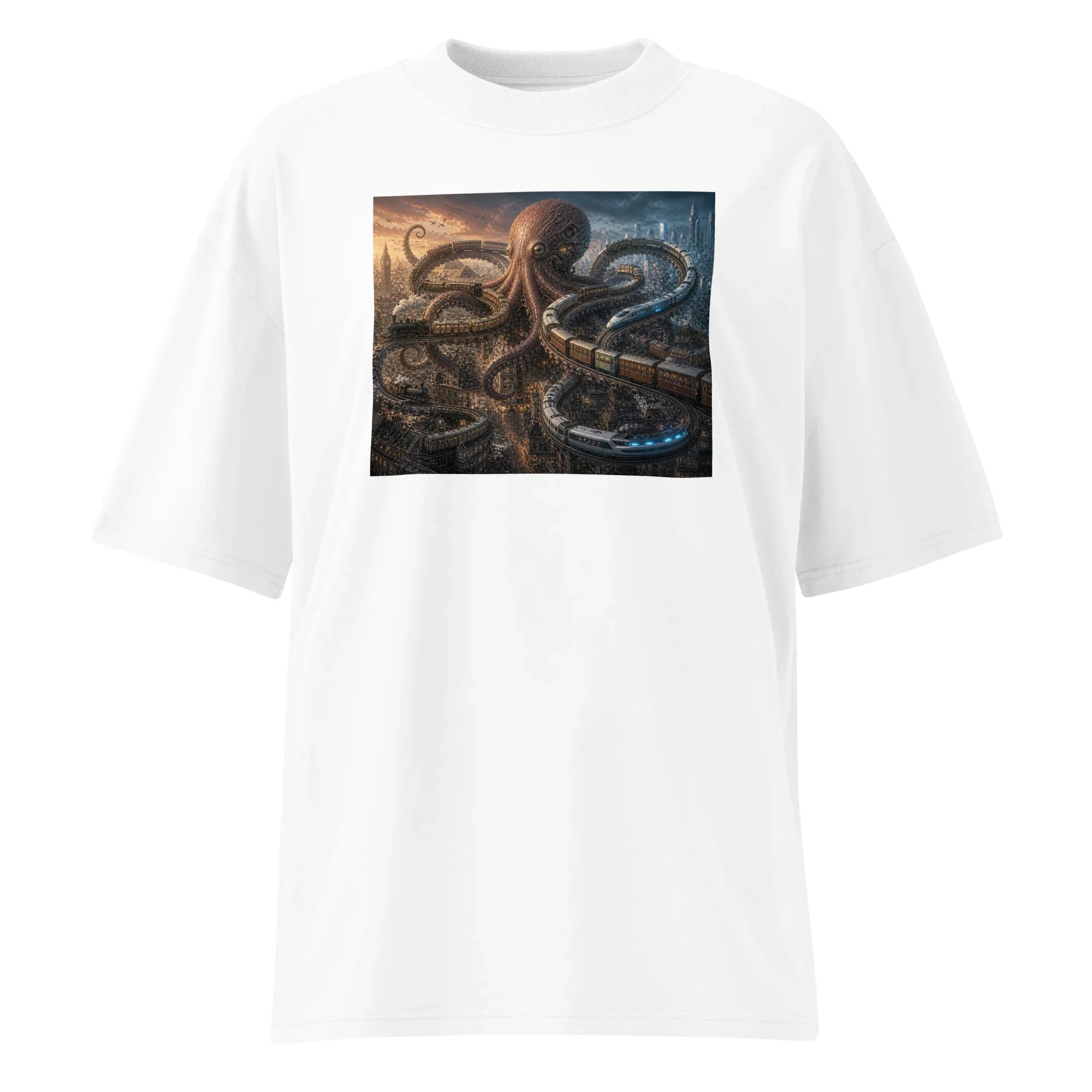 Oversized T-Shirt Octopus Abstrakt