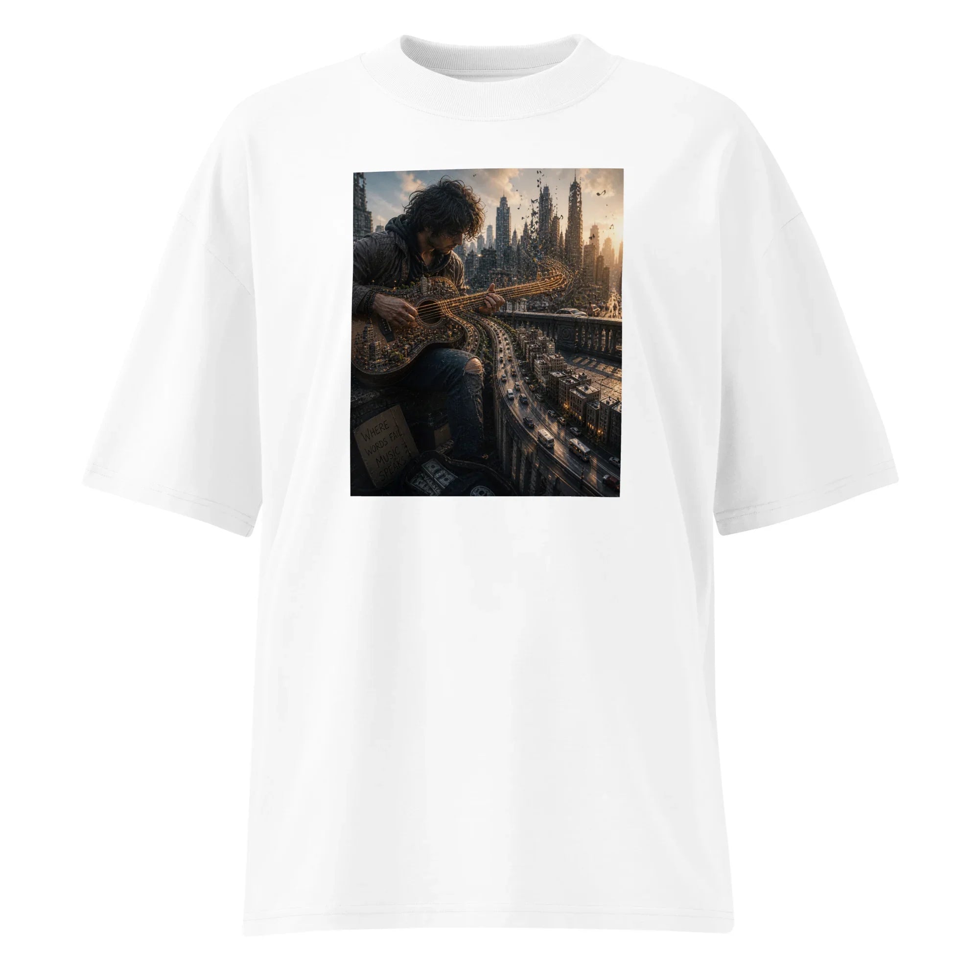 Unisex organic oversized high neck t-shirt